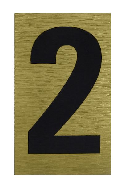 High Visibility House Numbers - Rowan Black & Gold Sticker #2